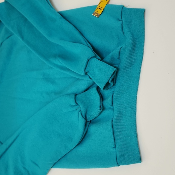 True 80s 90s Vintage Jerzees USA Teal Crew Neck Sweatshirt Blank S (34-36) - Picture 5 of 7